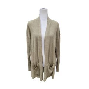 Eileen Fisher‎ Organic Linen Ribbed Cardigan Size Large Knit Lightweight 2021